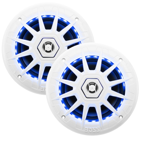 Boss Audio MRGB65 Coaxial Marine 6.5" Speakers w/RGB LED Lights MRGB65